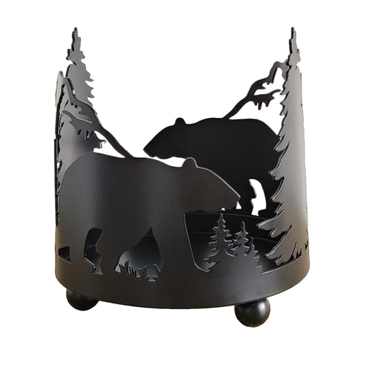 Pillar Candle Holders, Sika Deer Candlestick Holder, Vintage Animal Silhouette Candles Tray, Safari Tea Light Candle Stand for Restaurant, Forest Theme Decor, Black Candle Holder, Deer Theme