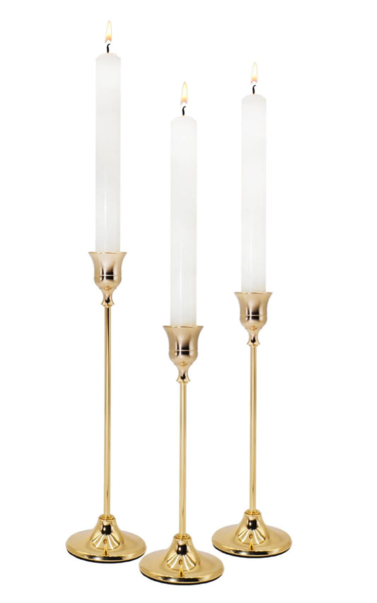 LEPAOSHENG Candlestick Holders 3PCS, Metal Taper Candle Holder, Gold Vintage Candle Holders for Pillar Candles, Table Mantel Wedding Festive Decor Party Party Decor Christmas Decorations