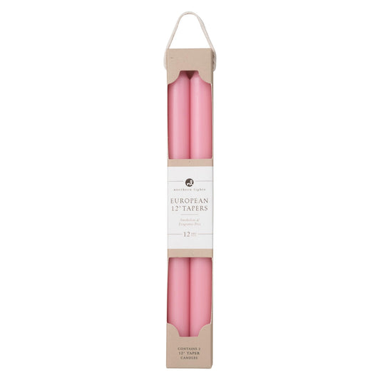 Northern Lights Candles - 12" 2PK Premium Tapers, Soft Pink - 72882