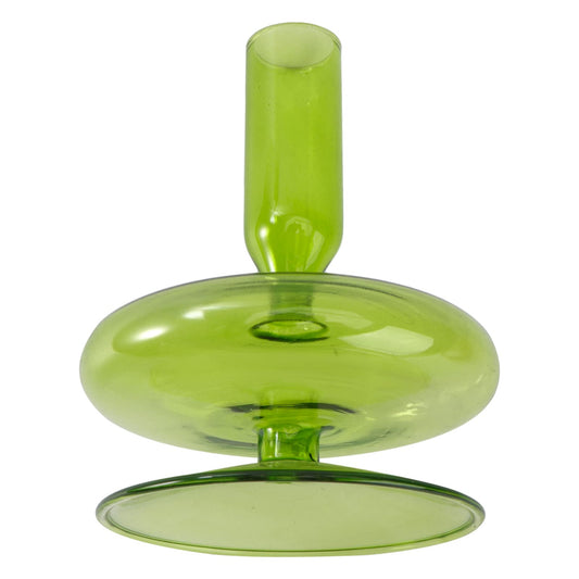 BESTOYARD Glass Taper Candle Holder 4.4 Inch Hand Blown Colored Glass Candlestick for Romantic Candlelight Dinner and Home D Cor