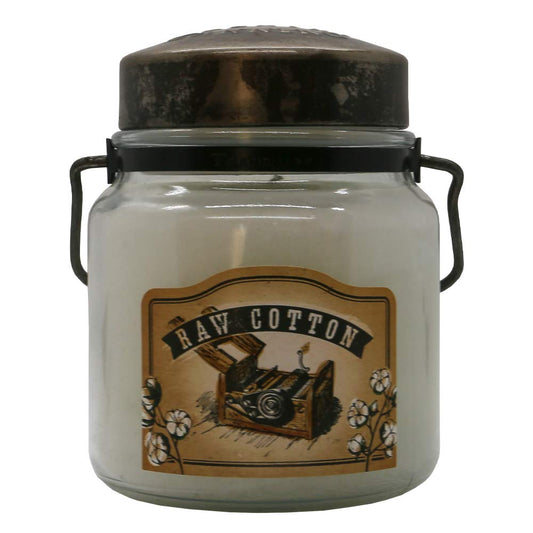 McCall’s Candles | Raw Cotton | 16 oz Scented Candle | USA-Poured | Vintage Rustic Jar with Carrying Handle | Fresh Clean Home-Inspired Fragrance