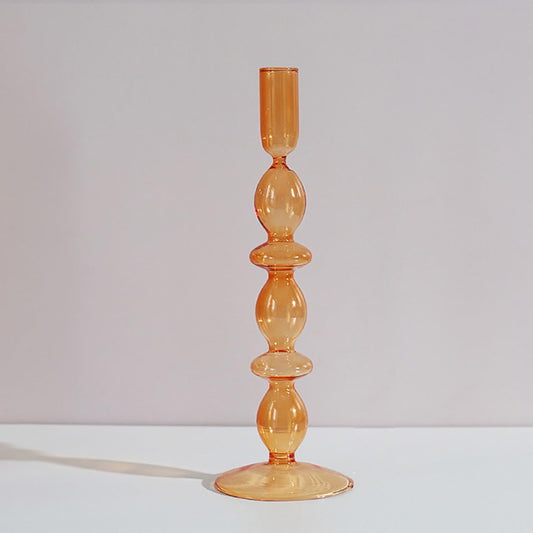 Modern Glass Candlestick Holder, Colorful Taper Glass Candle Holders, Vintage Candle Stick Holders for Party Centerpiece Decorations Boho Ornament