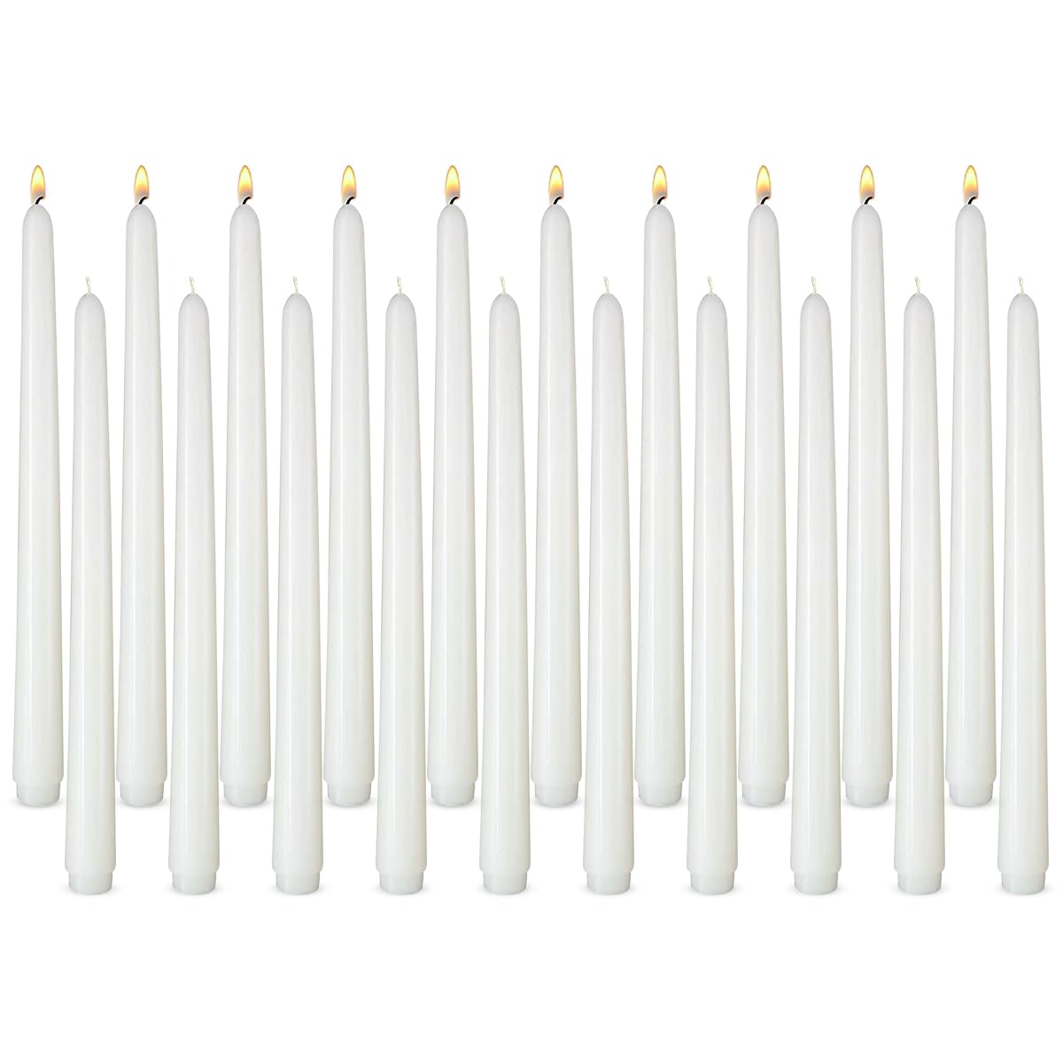 20 Pcs White Taper Candles for Home Decoration, 10×7/8 Inch Thin Candlesticks, Great for Wedding Dinner Party and Emergency
