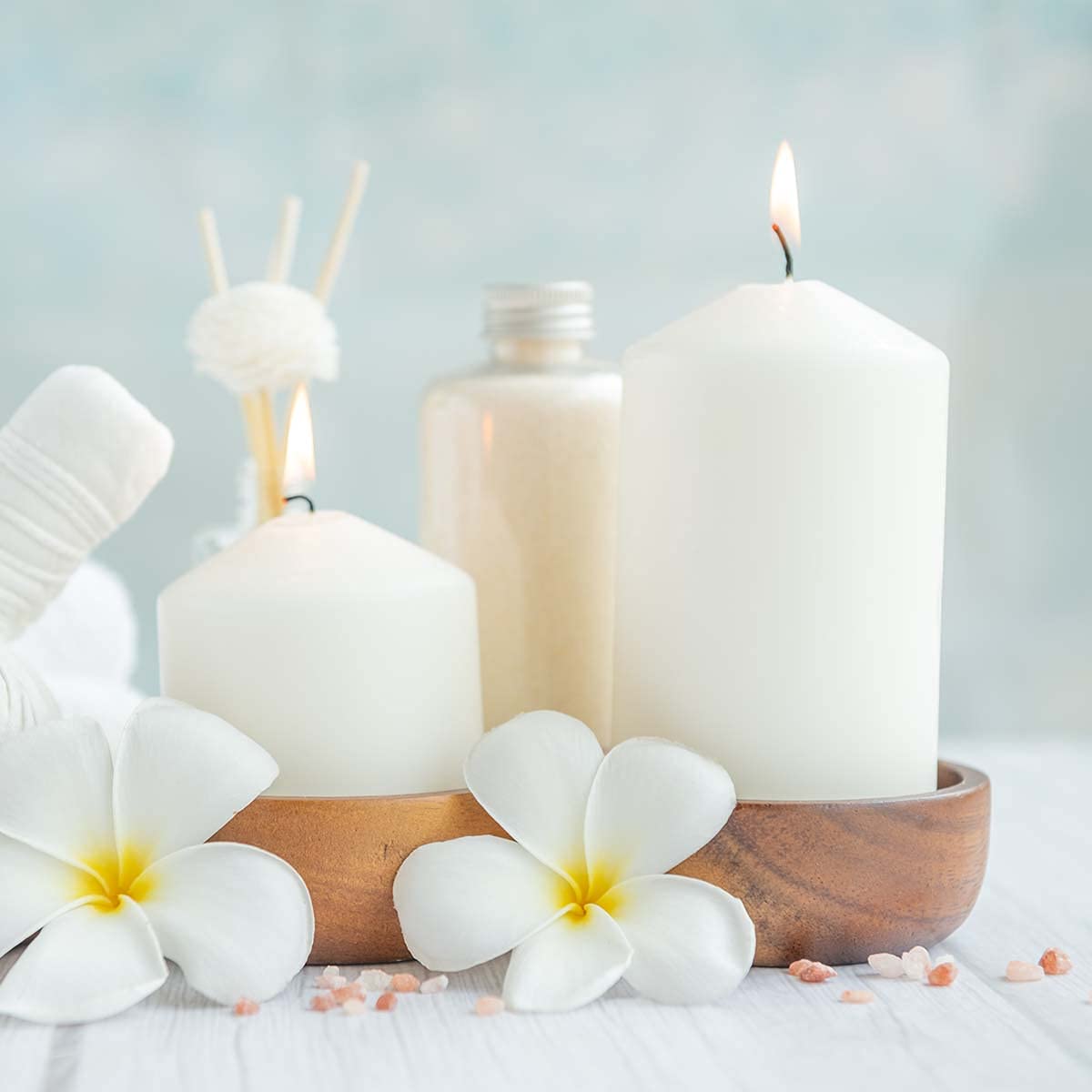 Small Unscented White Pillar Candles, 24 Hour 2x3 Inch Dripless Tapered Column Candles for Home Party Holidays, Set of 8