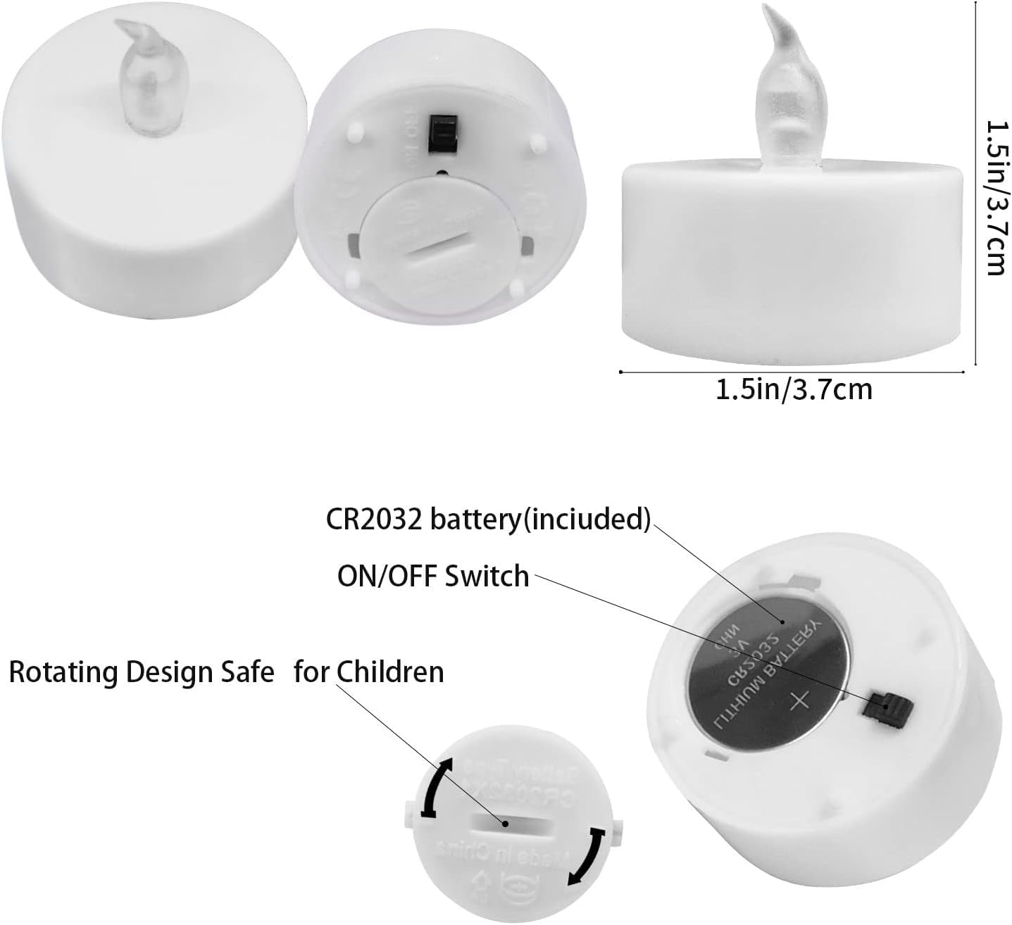 YIWER Battery Tea Lights Candles - LED Tea Lights 200 Hours Pack of 100(Warm White)|50 * 2