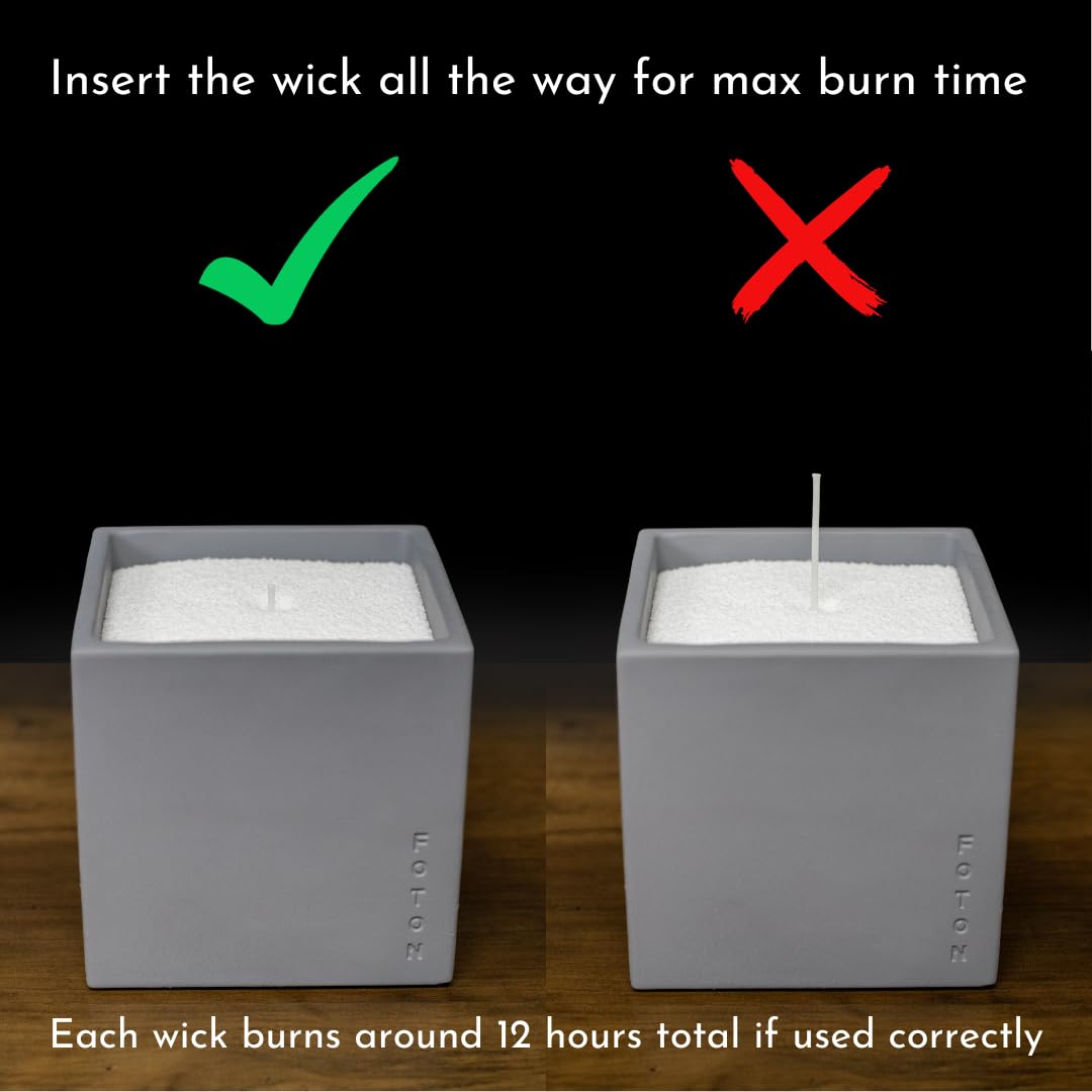 Foton Pearled Candle Le Cube Concrete Vase Set 16 Oz - Festive Fir Scented - Refillable Jar Scented Candle Sand with 15 Wicks - Natural Non-Toxic Decorative Candles for Home