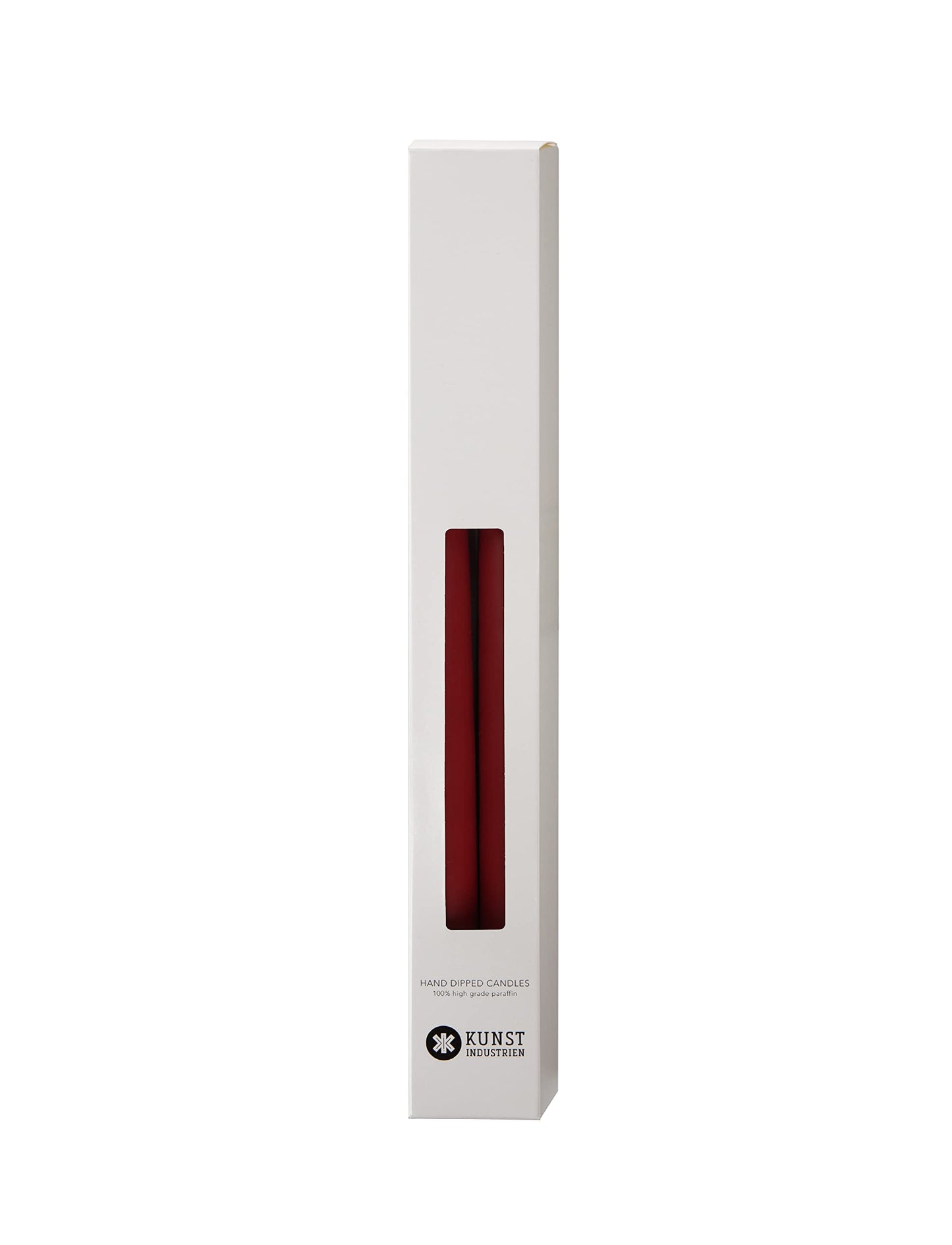 Kunstindustrien® Taper Candles, Set of 4, 13.8" – Made in Denmark, Long Burning Candles 15h, Unscented & Smokeless Candlesticks, Elegant Tall Candles for Weddings Dinners & Home Decor (Light Bordeaux)