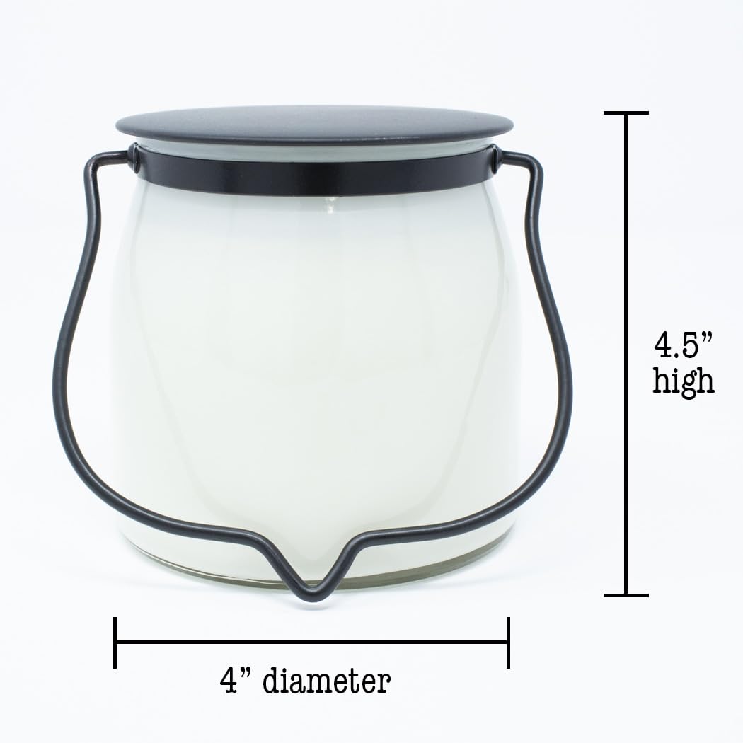 Milkhouse Candle Company Raspberry Sangria Soy Candle - Pink Rose | Rosewater | Pink Pear Scented - 16 oz Butter Jar with Lid, 65+ Hour Burn Time, Made in the USA