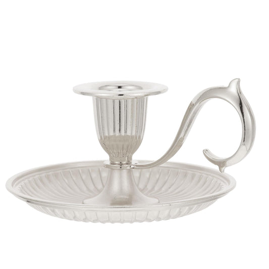 HOMSFOU Retro Handheld Candlestick Holder Vintage Taper Candle Stick Holder European Style Candle Stand Table Candlelight Stand for Party Wedding Christmas Table Home Decor Silver