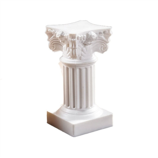 cfycfy987 Candelabra Embossed Pattern Candlestick European Style Column Candle Holder Plastic Table Decoration Candle Sticks Holder(White)