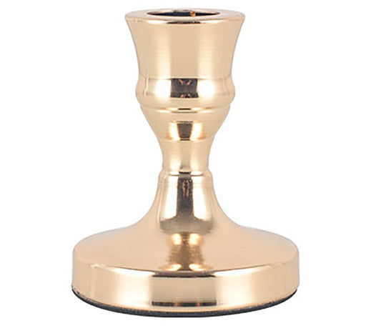 Gold Candle Holder with Stable Base, 3.3 Inch Alloy Holder for Taper Candles, Wedding, Dinning, Party Decoration (Gold)