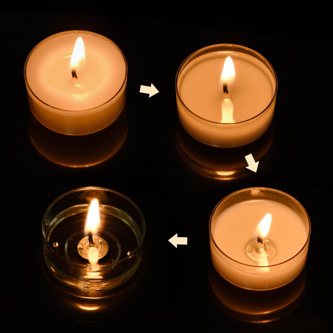 25PCS Pure White Beeswax Tealight Candles, Natural Scent, Clear Cup