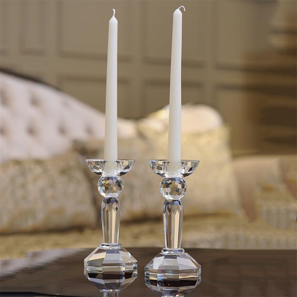 YUHUAWF Candle Holderss Creative Crystal Candlestick Elegant Candle Holder Centerpiece for Wedding, Church, Halloween, Dining, Home Decor Decorative Candlestick(Small)