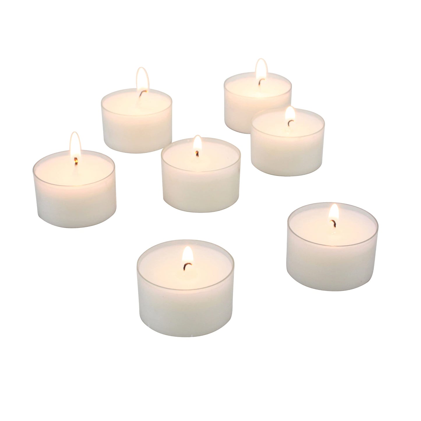 Stonebriar Bulk 96 Pack Unscented Smokeless Long Burning Clear Cup Tea Light Candles with 8 Hour Extended Burn Time, White & Tall 3x6 Inch Unscented Pillar Candles,White, 6 Count