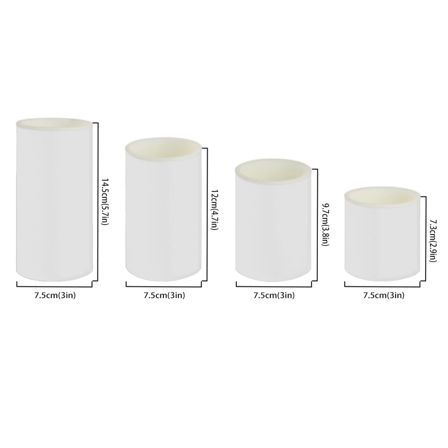 Cozeyat Cartoon Rabbit Pattern Flickering LED Candles for Indoor Outdoor,4 Packs Flameless Real Wax Pillar LED Tea Lights with Remote Controled Electric Tealights