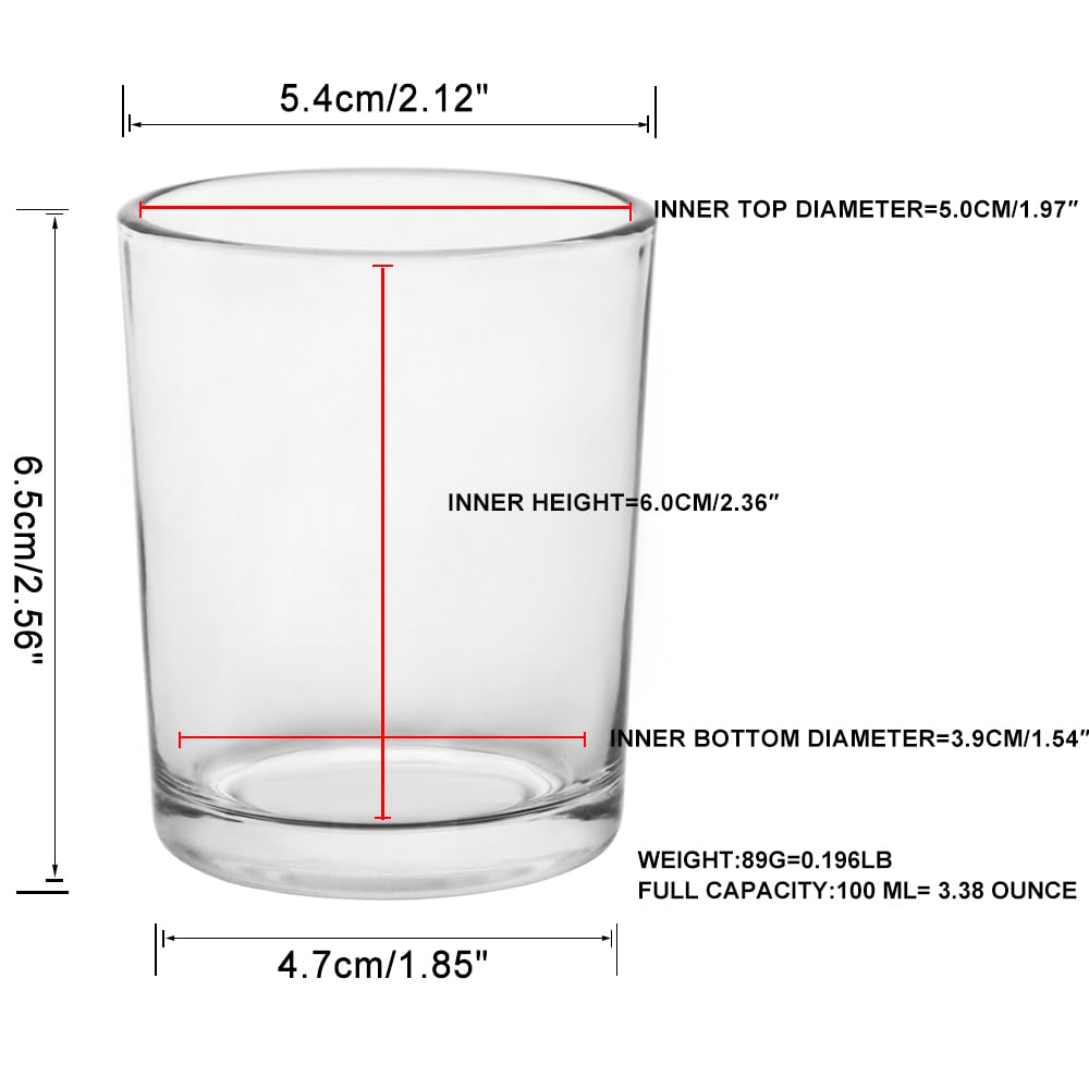 BTGLLAS 36pcs Clear Glass Tea Light Holders - Votive Candle Holders Bulk for Weddings Events - Glass Votives for Wedding Centerpieces, Christmas, Thanksgiving - Candle Accessories Decor (36, Clear)