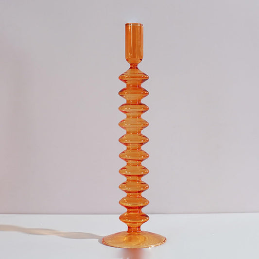 Modern Glass Candlestick Holder, Colorful Taper Glass Candle Holders, Vintage Candle Stick Holders for Party Centerpiece Decorations Boho Ornament
