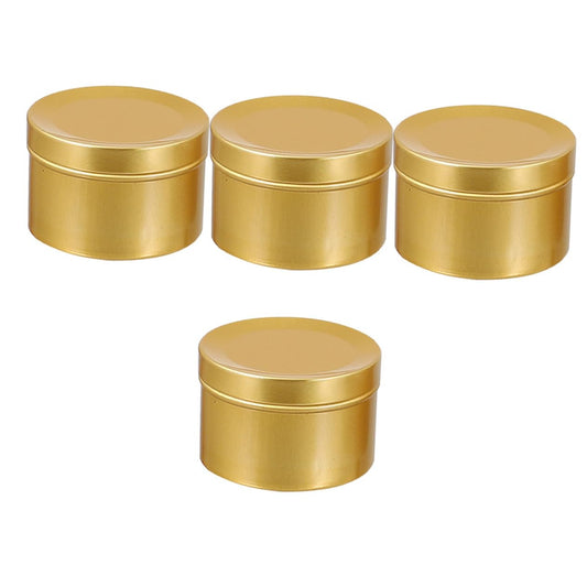 LALAFINA 4pcs Candle Jars Candle Containers for Christmas Crafts and Decorative Practical Aluminum Tins for Home Use