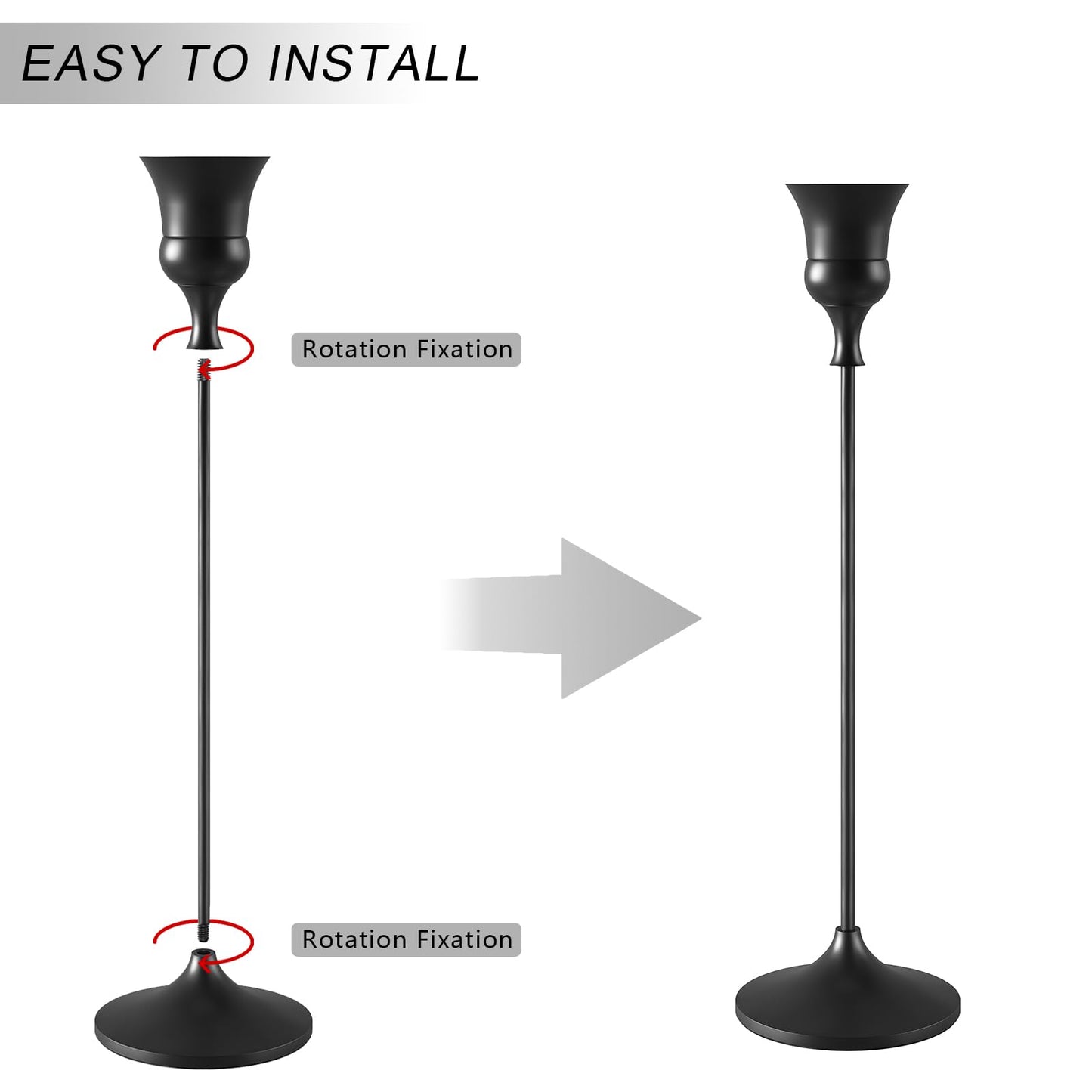 Showin Candlestick Holders Black, 6 Packs Taper Candle Holder for Candlesticks, Candle Sticks Holder Decor for Home Decor