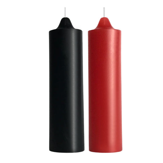 WEIHAI Low Temperature Candles, Wax Play Candles, Romantic Dripping Candle for Valentines, Couples, Weddings, Home Decor-2Pack, Black and Red