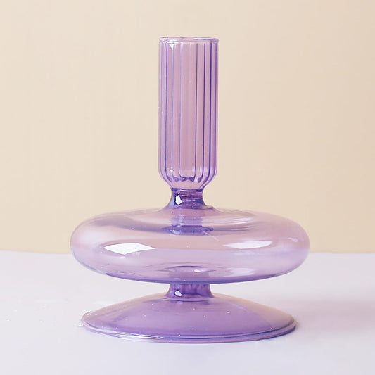 Modern Glass Candlestick Holder, Colorful Taper Glass Candle Holders, Vintage Candle Stick Holders for Party Centerpiece Decorations Boho Ornament