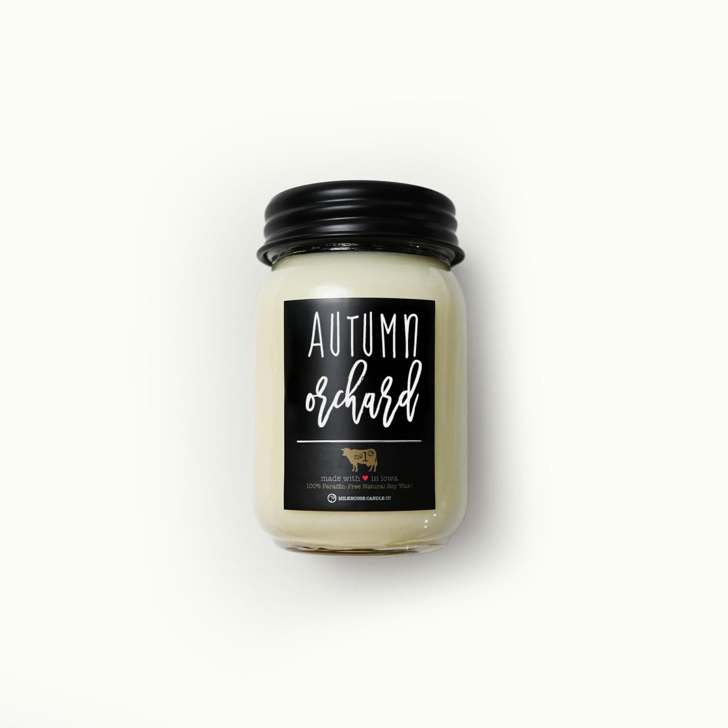 Milkhouse Candle Company Autumn Orchard Soy Candle - Ripe Apple | Cinnamon Clove | Sandalwood Scented - 13 oz Mason Jar with Lid, 70+ Hour Burn Time, Made in the USA