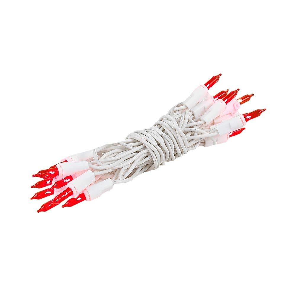 Novelty Lights 20 Bulb Red Mini Light String, 8.5 Feet, Incandescent Fairy Lights on White Wire, 4in Bulb Spacing, Model 689466493054