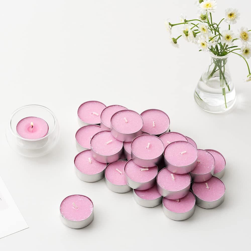 Cocod'or COCODOR Scented Tealight Candles/Black Cherry / 100 Pack / 4-5 Hour Extended Burn Time/Made in Italy, Cotton Wick, Scented Home Deco, Fragrance, Mother's Day
