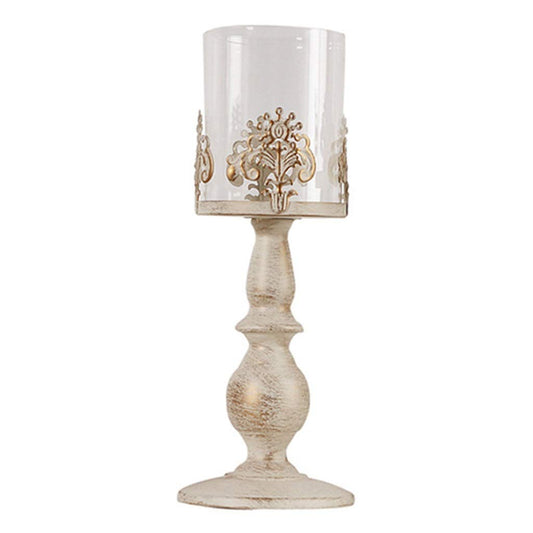 XILIN-1987 Candle Holderss Vintage Carved Wrought Iron Glass Candle Holder Romantic Candlelight Dinner Metal Candlestick Decoration Ornaments Decorative Candlestick (Size : A)