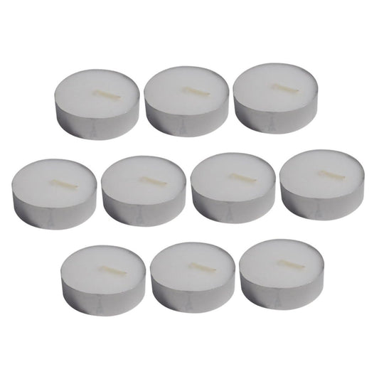 FOMIYES 10pcs White Smokeless Paraffin Tea Light Candles Small Round Tealight Candles for Bedrooms and Families Mini Household for Romantic Weddings and Tea Heating