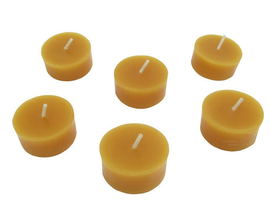 Beeswax Candle Works, 6-Hour Tea Light Refills (Pack of 36) NO Cups, 100% USA Beeswax
