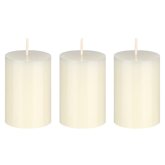 Mega Candles 3 pcs Unscented Solid Ivory Pillar Candles, Hand Poured Premium Wax Candle 2 Inch x 3 Inch, Home Décor, Spas, Weddings, Occasions, Party, Centerpieces, Holidays, Vigils, Prayers