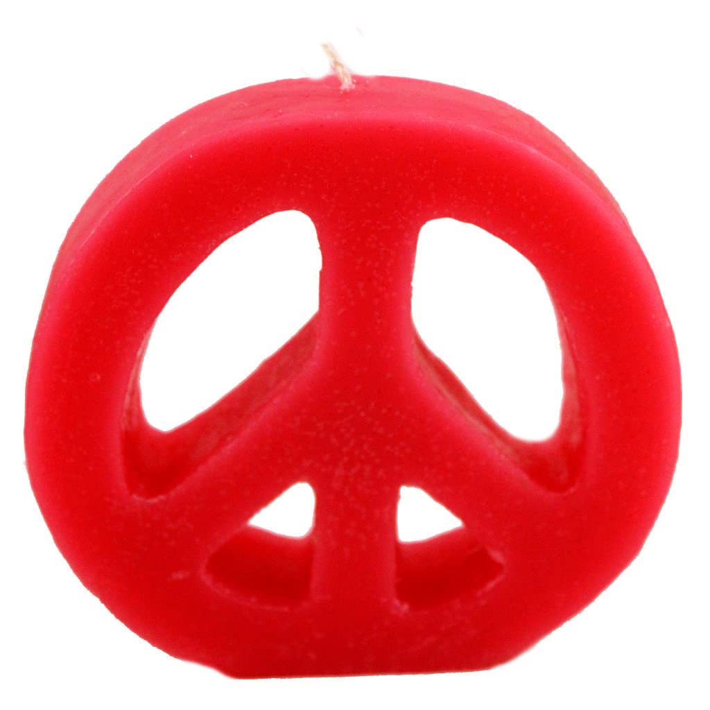 Candlestock Handmade Colorful Peace Sign Candle - Red - Yellow - Green - Blue - Lavender - Pink (Blue)