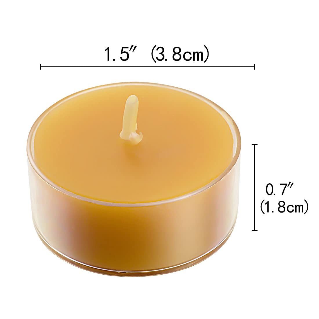 DEYBBY Natural Beeswax Tea Candles 40 Pack, Unscented Pure Organic Beeswax Tealight Candles Bulk, 4-5 Hours Small Tealights in Clear Cup for Home Decoration Emergency Bath Relaxation