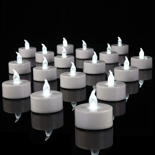 YIWER 100pcs Flameless Tea Lights Candles Realistic LED Flickering Operated Pumkin LED TeaLights Candles Long Lasting Electric Fake Candles Decoration for Party and Gifts Ideas