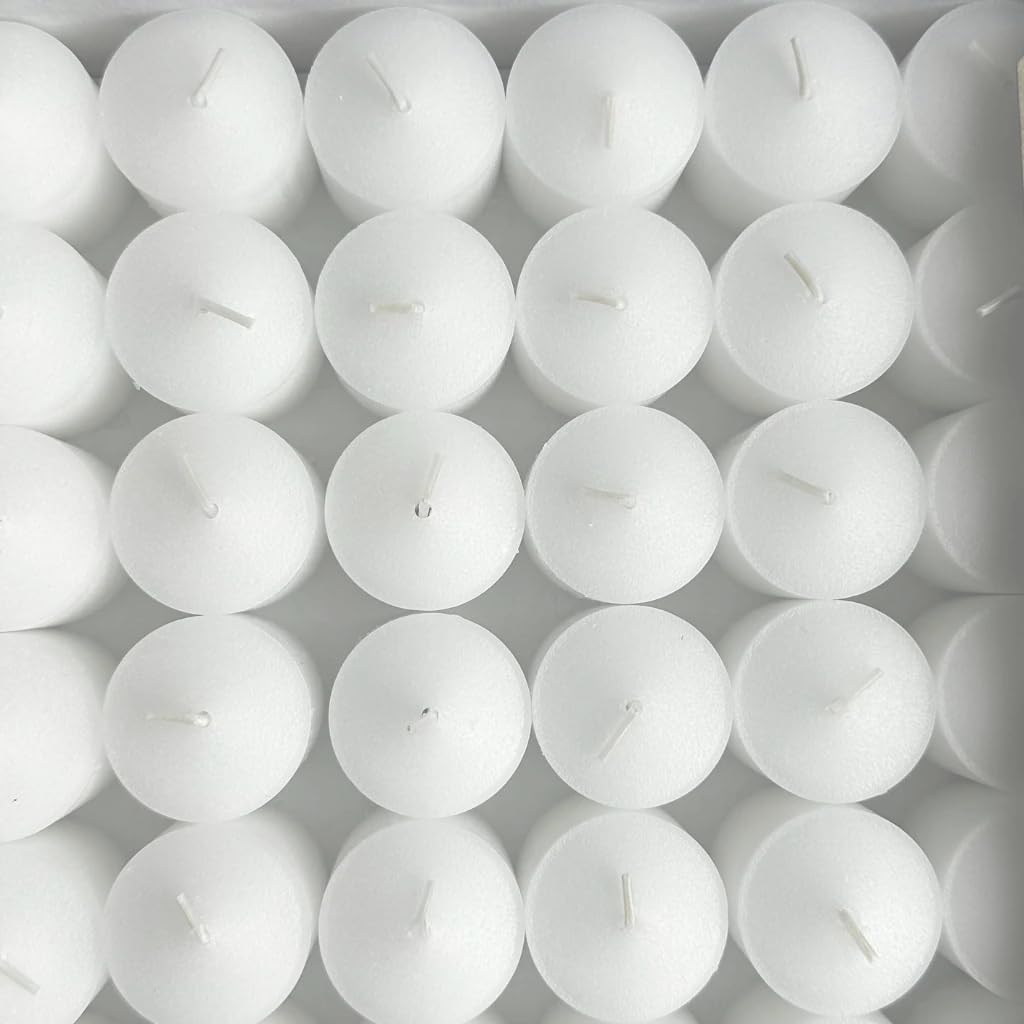 D'light Online Unscented Votive Candles - Bulk Small Candles for Synagogues, Churches, Baby Shower, Home Decoration, Restaurants and Weddings (White, 8 Hour - Set of 288)