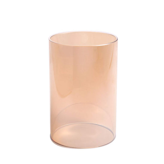 KETE Colored Glass Cylinder Candle Holder Bottomless Borosilicate Glass Globe Lamp Shade Replacement (AMBER,3.5x8)