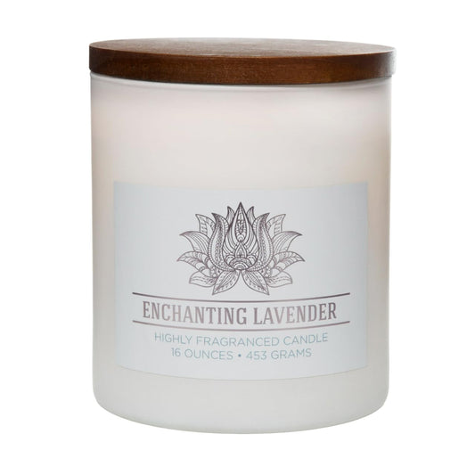 Carolina Enchanting Lavender Scented Candle, 16 oz Wellness Relaxing Aromatherapy Candle, 2 Wick White Jar Soy Blend Wax, Candles for Home, 60H Burn - Made in The USA