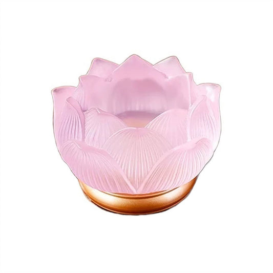 WAOCEO Candlestick Holders Glazed Lotus Candlestick Household Decoration Ornaments Candle Holder Household Offering Lamp Holder Candle Holders (Color : Pink)
