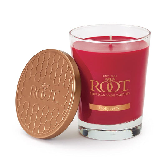Root Candles Holiday Scented Candles Honeycomb Veriglass Premium Handcrafted Beeswax Blend Candle, Large, Hollyberry
