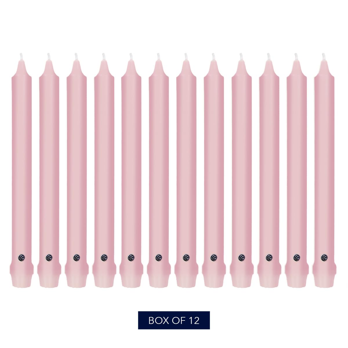 Colonial Candle Unscented Taper Candle, Classic Collection, Persian Pink, 12 in, Pack of 12 - Up to 10 Hours Burn