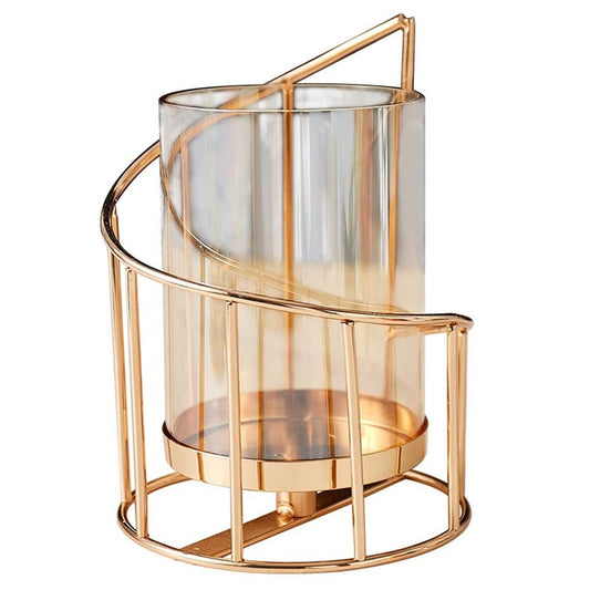 Candlestick Golden Metal Candle Holder Multifunctional Glass Vase Glass Candle Holder Dining Table Decoration Candle Modern Home Decoration Candle Holder (Color : 1)