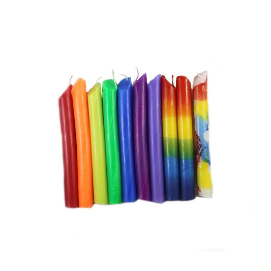 Candlestock Drip Candle for Wine Bottles - Colors of The Rainbow Dripping Candles - 10 Pack Assortment Drip Tapers