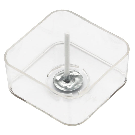 CandMak Tea Light Candle Cups, 50pcs Clear Polycarbonate Plastic Empty TeaLight Mold Tin Container with 50pcs TeaLight Candle Wicks (Square)