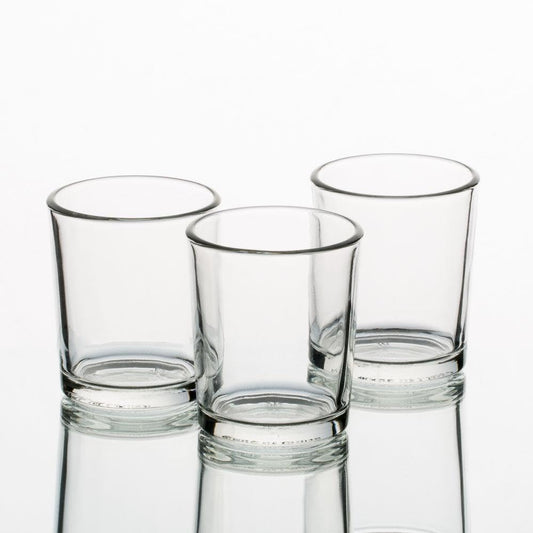 Set of 12 Richland Votive Candles Navy Blue Unscented and 12 Clear Glass Eastland Votive Holders