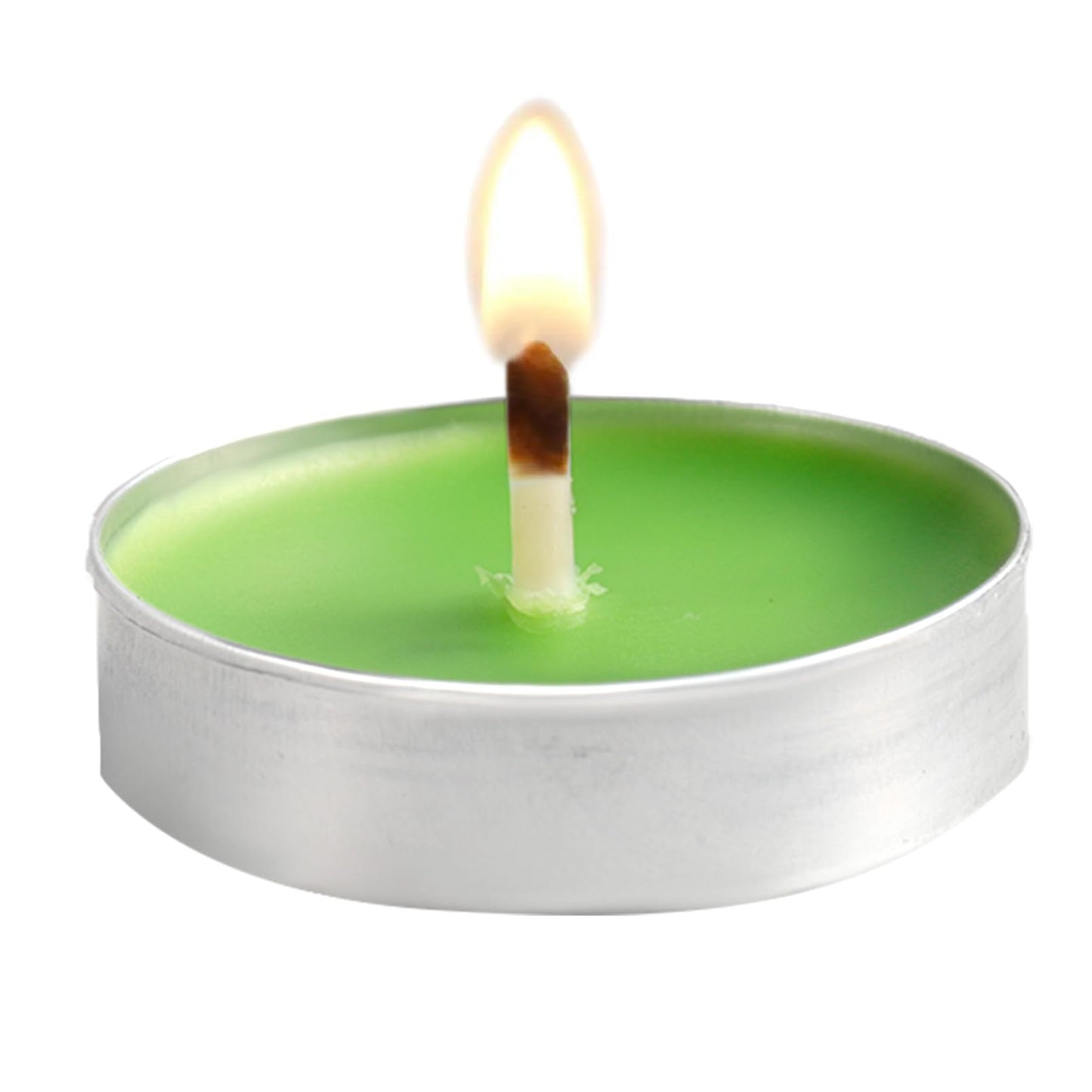 Dyrfolm 100 Pack Tea Lights - Smokeless, Unscented, Dripless & Long Lasting Mini Tealight Candles for Home, Weddings, Party Decoration (Green)