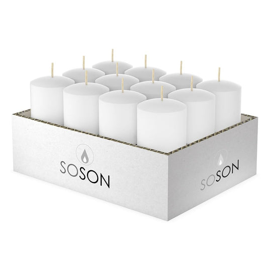Simply Soson Votive Candles Bulk, 24 White Votive Candles, 10 Hours Burn time, Small Candle, Unscented Candle, Votives for Wedding, Birthday, Holiday & Home Decor