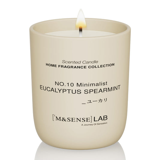 M&SENSE Natural Soy Candle| Eucalyptus Mint | 5.3 oz | Mini Spring Scented Candles for Relaxation,Meditation, Home Décor | for Bedroom, Office, Party Small