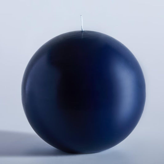 MOZEAL Hand-Poured, 6 Inch Navy Blue Large Round Ball Candles - Elegant Navy Blue Round Pillar Candles, Dripless, Unscented, Smokeless, Ideal for Formal Events.