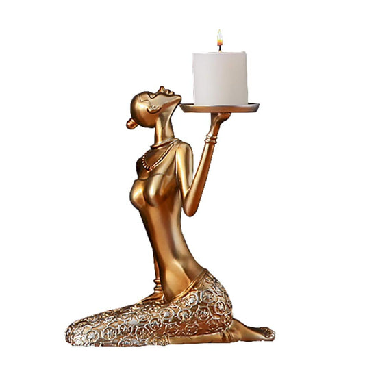 XILIN-1987 Candle Holderss Antique Characters Candlestick Beauty Decorative Candle Holders, Centerpieces for Dining/Living Room-Best Gift for Wedding/Birthday Decorative Candlestick (Color : A)